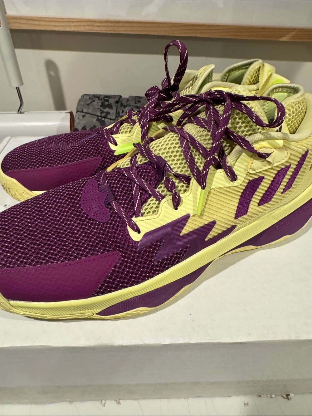 adidas Men's Sneakers in Purple and Yellow-Green